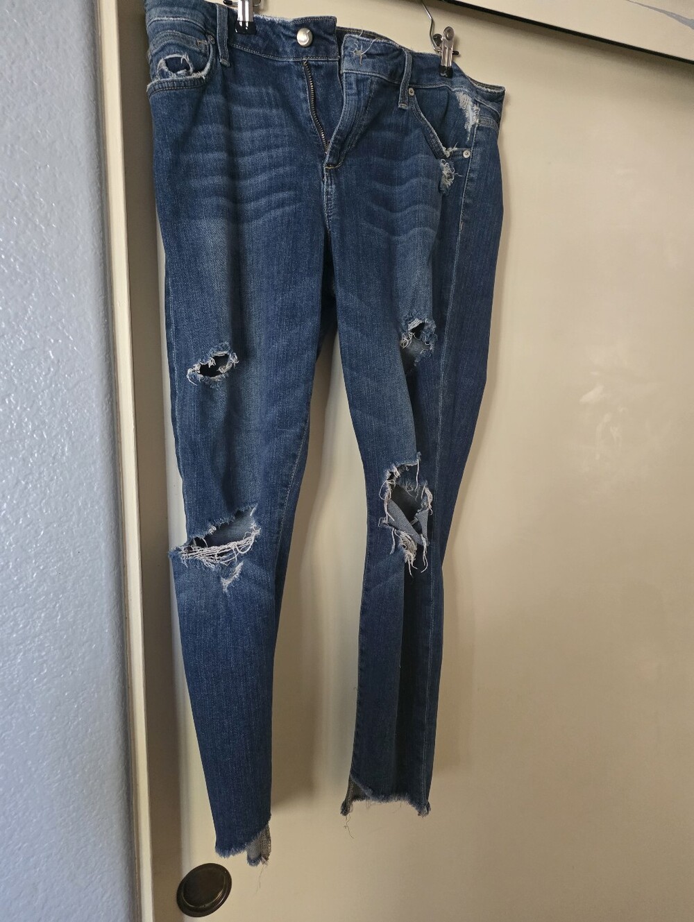 Joe's Jeans Distressed Skinny Jeans - Dark Blue